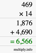 How to calculate 469 times 14 using long multiplication How to calculate 469 times 14 using long multiplication