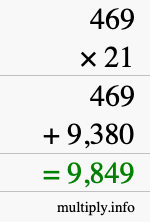 How to calculate 469 times 21 using long multiplication How to calculate 469 times 21 using long multiplication