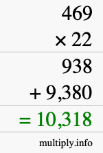 How to calculate 469 times 22 using long multiplication How to calculate 469 times 22 using long multiplication