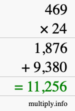 How to calculate 469 times 24 using long multiplication How to calculate 469 times 24 using long multiplication