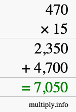 How to calculate 470 times 15 using long multiplication How to calculate 470 times 15 using long multiplication