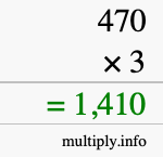 How to calculate 470 times 3 using long multiplication How to calculate 470 times 3 using long multiplication