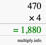 How to calculate 470 times 4 using long multiplication How to calculate 470 times 4 using long multiplication