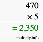 How to calculate 470 times 5 using long multiplication How to calculate 470 times 5 using long multiplication