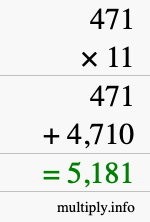 How to calculate 471 times 11 using long multiplication