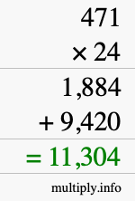 How to calculate 471 times 24 using long multiplication How to calculate 471 times 24 using long multiplication