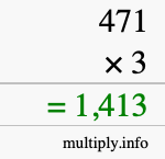 How to calculate 471 times 3 using long multiplication How to calculate 471 times 3 using long multiplication