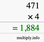 How to calculate 471 times 4 using long multiplication How to calculate 471 times 4 using long multiplication
