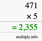 How to calculate 471 times 5 using long multiplication How to calculate 471 times 5 using long multiplication