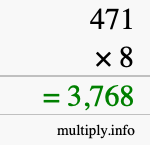 How to calculate 471 times 8 using long multiplication How to calculate 471 times 8 using long multiplication