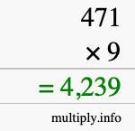 How to calculate 471 times 9 using long multiplication How to calculate 471 times 9 using long multiplication