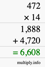 How to calculate 472 times 14 using long multiplication How to calculate 472 times 14 using long multiplication