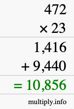 How to calculate 472 times 23 using long multiplication How to calculate 472 times 23 using long multiplication