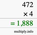 How to calculate 472 times 4 using long multiplication How to calculate 472 times 4 using long multiplication