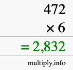 How to calculate 472 times 6 using long multiplication