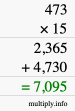 How to calculate 473 times 15 using long multiplication