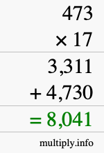 How to calculate 473 times 17 using long multiplication
