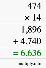 How to calculate 474 times 14 using long multiplication How to calculate 474 times 14 using long multiplication