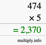 How to calculate 474 times 5 using long multiplication How to calculate 474 times 5 using long multiplication