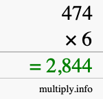 How to calculate 474 times 6 using long multiplication