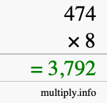 How to calculate 474 times 8 using long multiplication How to calculate 474 times 8 using long multiplication