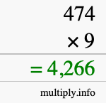 How to calculate 474 times 9 using long multiplication How to calculate 474 times 9 using long multiplication