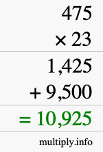 How to calculate 475 times 23 using long multiplication How to calculate 475 times 23 using long multiplication