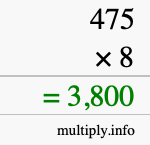How to calculate 475 times 8 using long multiplication How to calculate 475 times 8 using long multiplication
