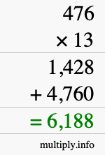 How to calculate 476 times 13 using long multiplication How to calculate 476 times 13 using long multiplication