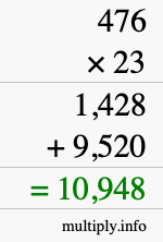 How to calculate 476 times 23 using long multiplication How to calculate 476 times 23 using long multiplication
