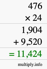 How to calculate 476 times 24 using long multiplication How to calculate 476 times 24 using long multiplication
