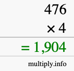 How to calculate 476 times 4 using long multiplication How to calculate 476 times 4 using long multiplication