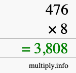 How to calculate 476 times 8 using long multiplication How to calculate 476 times 8 using long multiplication