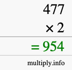 How to calculate 477 times 2 using long multiplication How to calculate 477 times 2 using long multiplication