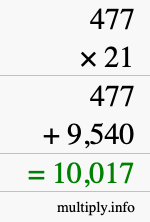 How to calculate 477 times 21 using long multiplication How to calculate 477 times 21 using long multiplication