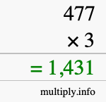 How to calculate 477 times 3 using long multiplication How to calculate 477 times 3 using long multiplication