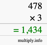 How to calculate 478 times 3 using long multiplication How to calculate 478 times 3 using long multiplication