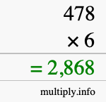 How to calculate 478 times 6 using long multiplication How to calculate 478 times 6 using long multiplication