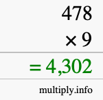 How to calculate 478 times 9 using long multiplication How to calculate 478 times 9 using long multiplication