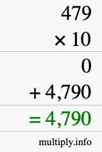 How to calculate 479 times 10 using long multiplication How to calculate 479 times 10 using long multiplication