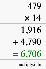 How to calculate 479 times 14 using long multiplication How to calculate 479 times 14 using long multiplication