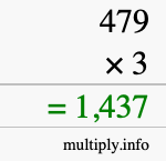 How to calculate 479 times 3 using long multiplication How to calculate 479 times 3 using long multiplication