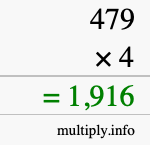 How to calculate 479 times 4 using long multiplication How to calculate 479 times 4 using long multiplication