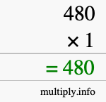 How to calculate 480 times 1 using long multiplication