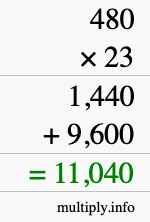 How to calculate 480 times 23 using long multiplication How to calculate 480 times 23 using long multiplication