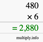 How to calculate 480 times 6 using long multiplication How to calculate 480 times 6 using long multiplication