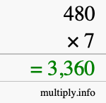 How to calculate 480 times 7 using long multiplication How to calculate 480 times 7 using long multiplication