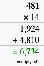 How to calculate 481 times 14 using long multiplication How to calculate 481 times 14 using long multiplication