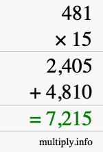 How to calculate 481 times 15 using long multiplication How to calculate 481 times 15 using long multiplication
