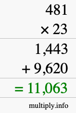 How to calculate 481 times 23 using long multiplication How to calculate 481 times 23 using long multiplication